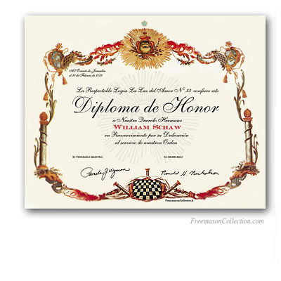 Diploma de Honor Masonico