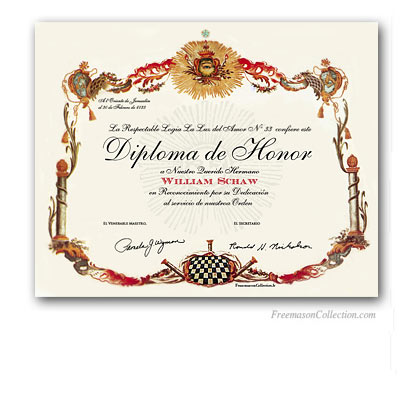 Diploma de Honor Masónico