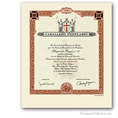 Diploma de Caballero Templario
