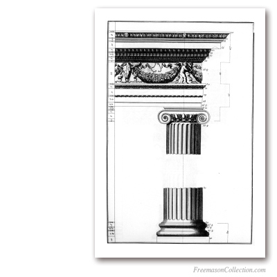 Ionic Column. Encyclopédie Diderot & d'Alembert, 1751-1777. Masonic Art