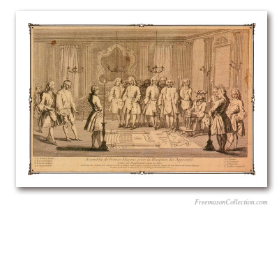 Assemblée des Francs-Masons pour la Réception des Apprentifs. L'entrée, 1740