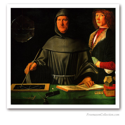 The Geometrician Monk (Portrait of brother Luca Pacioli). Pinturas Masónicas