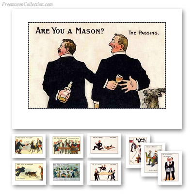 Are You a Mason ? Serie 1. Tarjetas Postales Mas&oacute;nicas.
