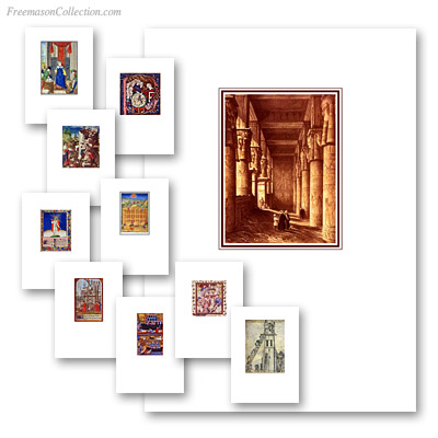  Primeros Masones. Serie 1.. Tarjetas Postales Mas&oacute;nicas.