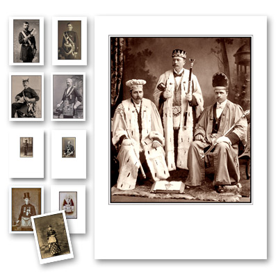 Retratos de Masones. Serie 1. Tarjetas Postales Mas&oacute;nicas.