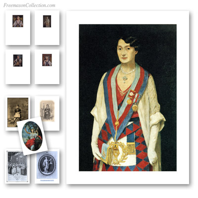 Mujeres Masones. Masoner&iacute;a femenina. Tarjetas Postales Mas&oacute;nicas.