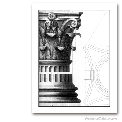 Corinthian Capital (détail). Chastillon, 1684. Masonic Art